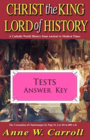 Christ the King, Lord of History – TESTS ANSWER KEY