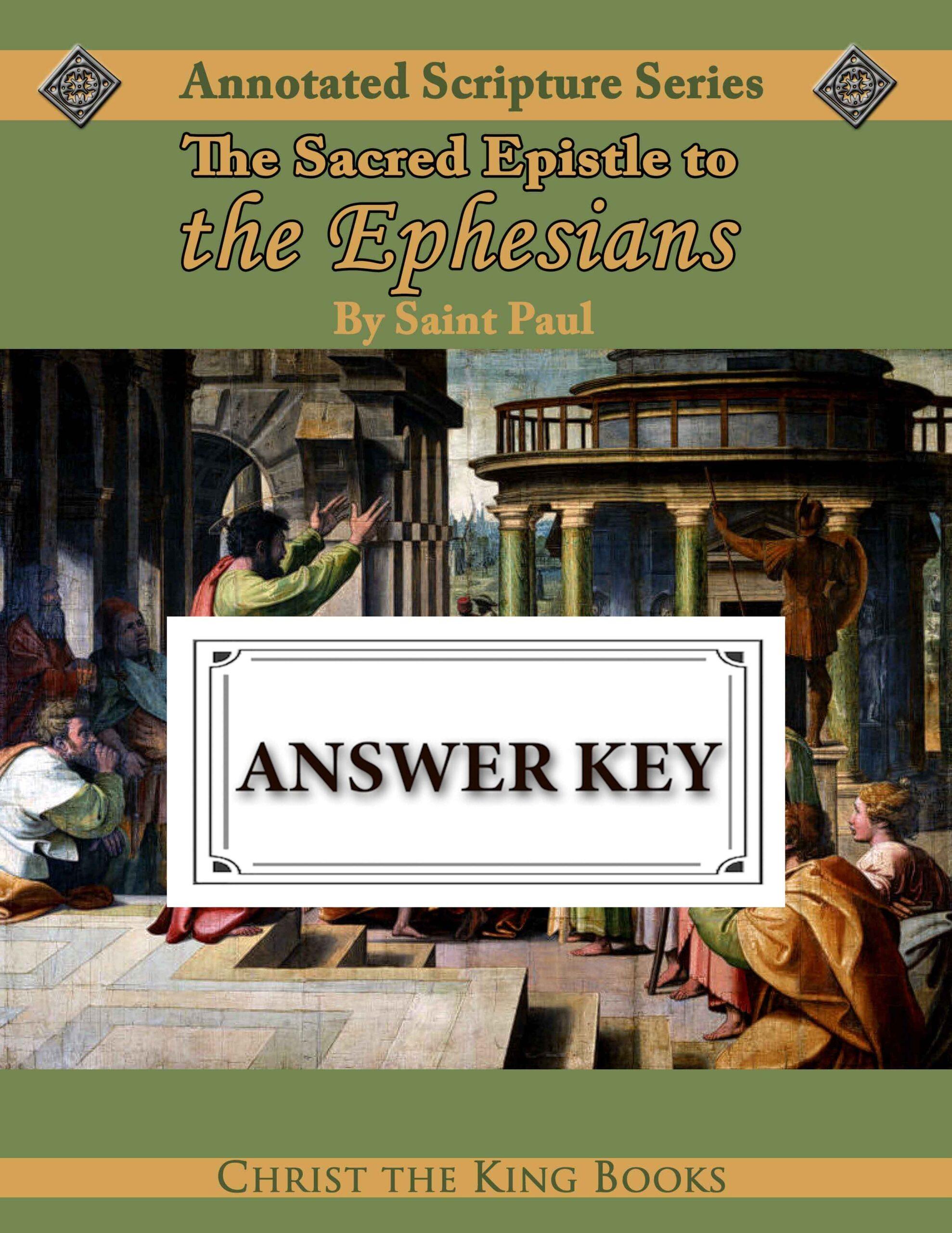 Image for Annotated Epistle to the Ephesians - WORKBOOK ANSWER KEY